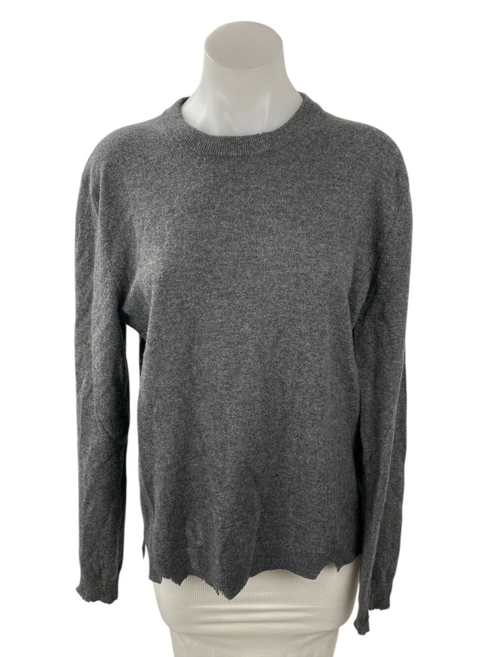 Zadig & Voltaire 100% Cashmere Uneven Hem Long Sleeve Sweatshirt Sweater Top S